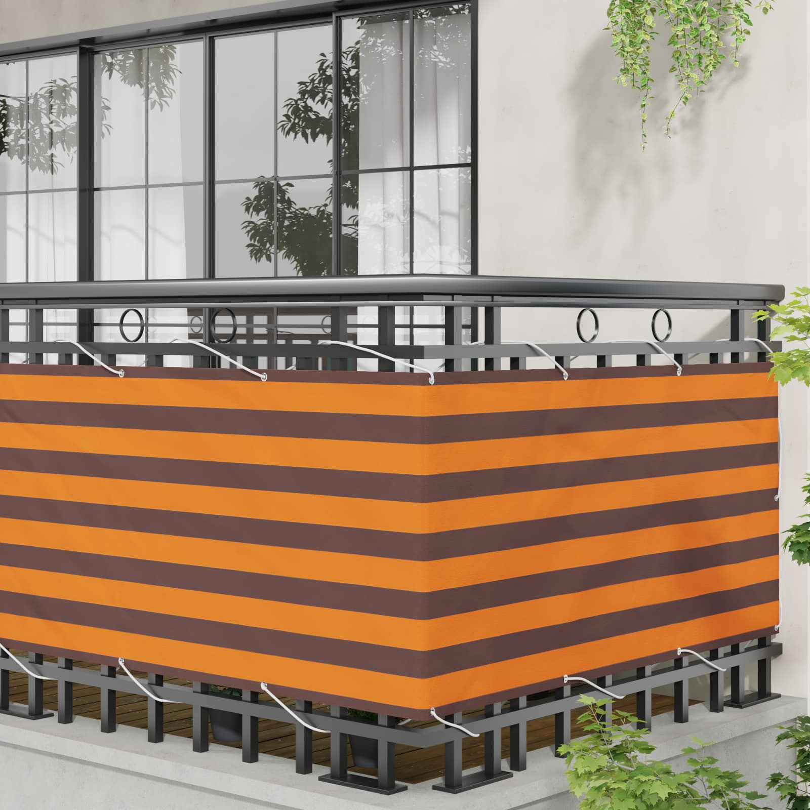 Οθόνη Μπαλκονιού Πορτοκαλί και Καφέ 75 x 200 cm - Pakobazaar