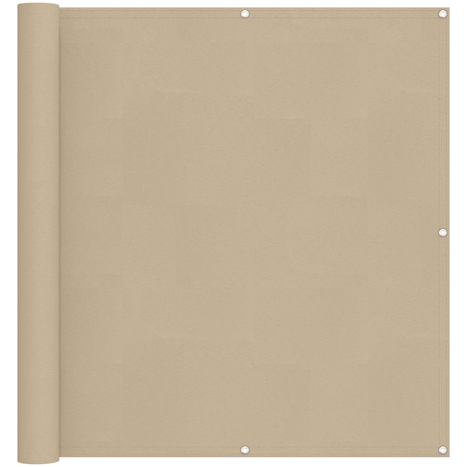 Οθόνη Μπαλκονιού Μπεζ 110 x 500 cm Ύφασμα Όξφορντ - Pakobazaar