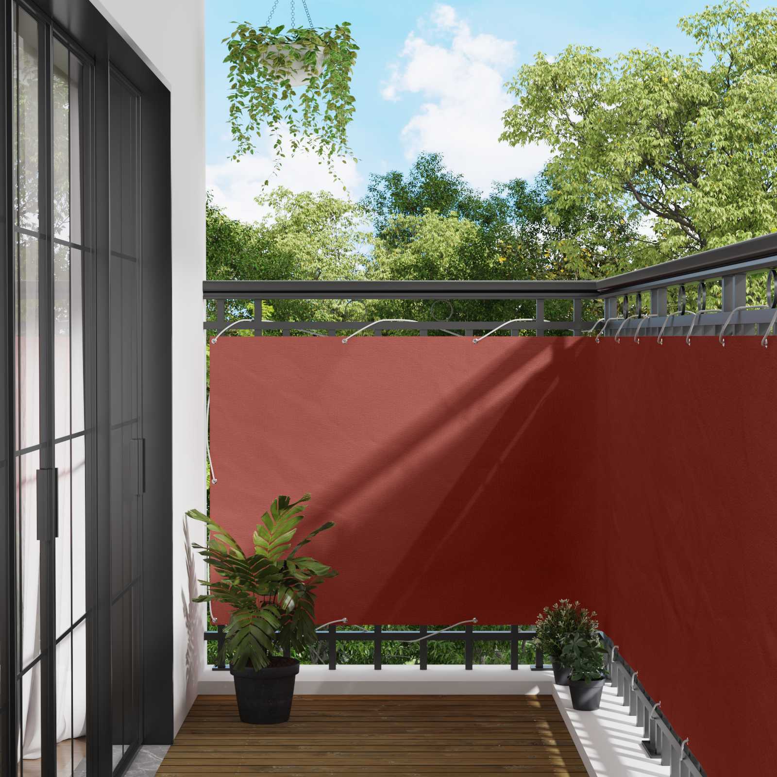 Οθόνη Μπαλκονιού Τερακότα 110 x 500 cm Ύφασμα Όξφορντ - Pakobazaar