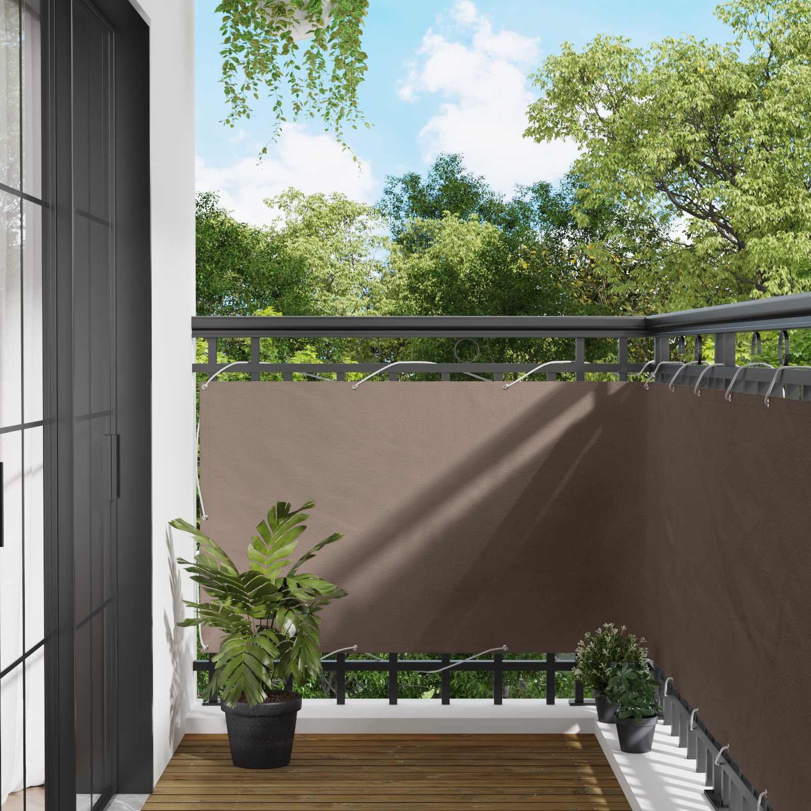 Οθόνη Μπαλκονιού Taupe 100 x 600 cm Ύφασμα Όξφορντ - Pakobazaar