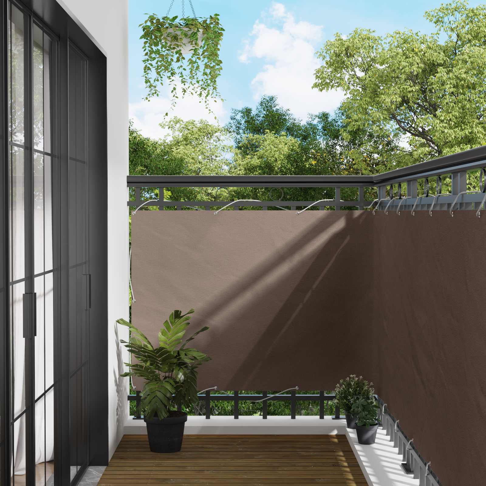 Οθόνη Μπαλκονιού Taupe 110 x 200 εκ Ύφασμα Όξφορντ - Pakobazaar