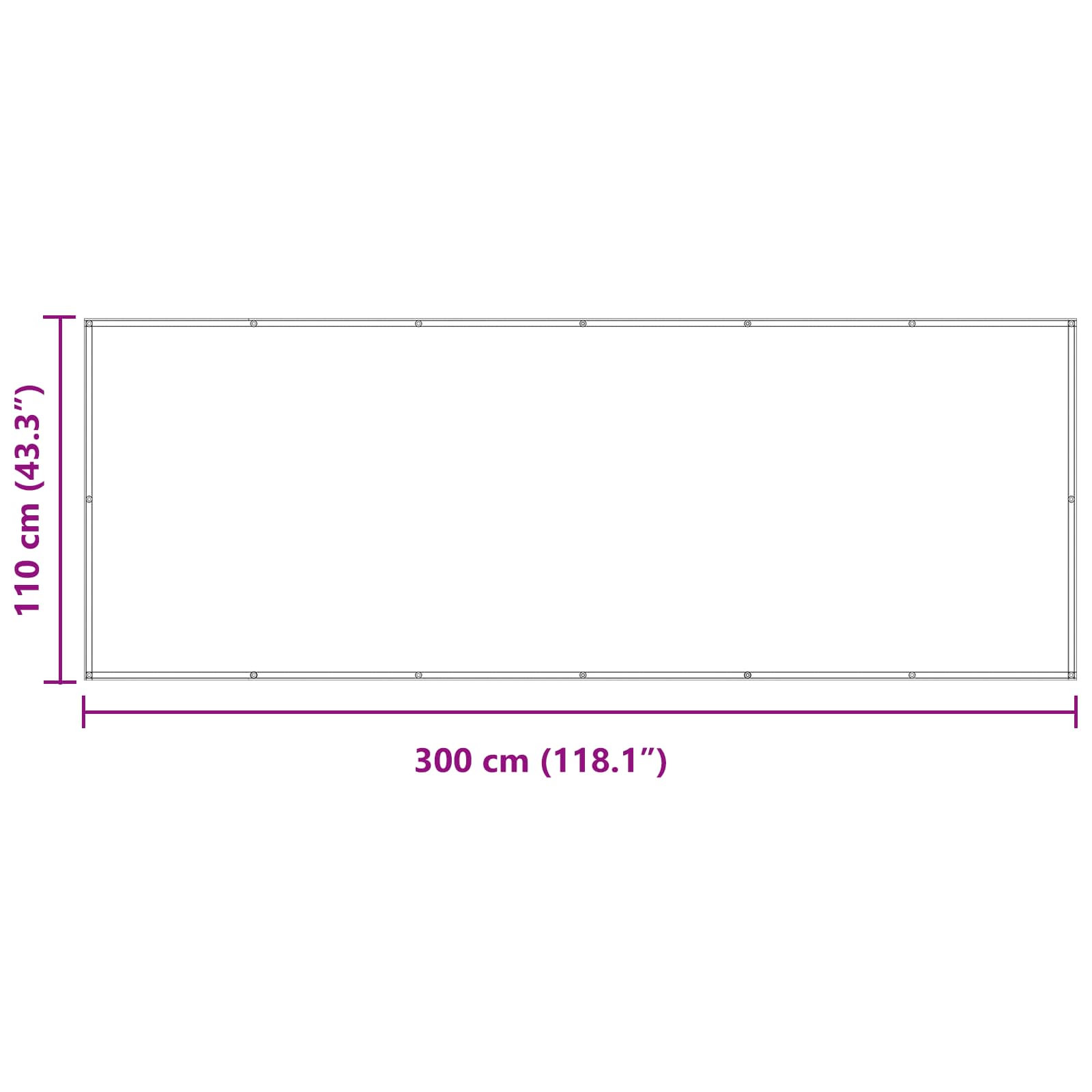 Οθόνη Μπαλκονιού Μπλε 110 x 300 cm Ύφασμα Όξφορντ - Pakobazaar