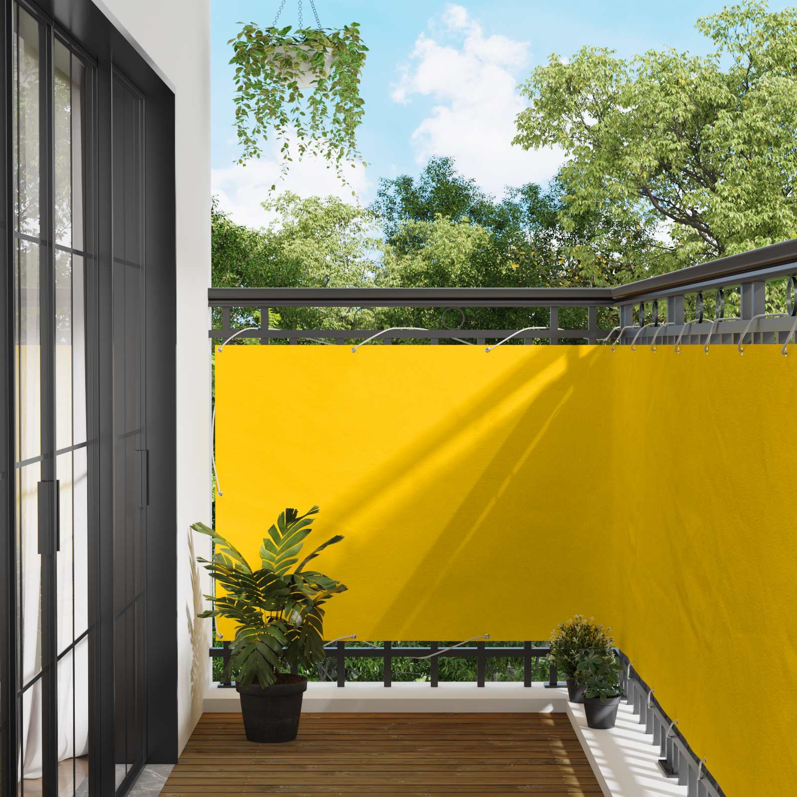 Οθόνη Μπαλκονιού Κίτρινο 110 x 200 εκ Ύφασμα Όξφορντ - Pakobazaar
