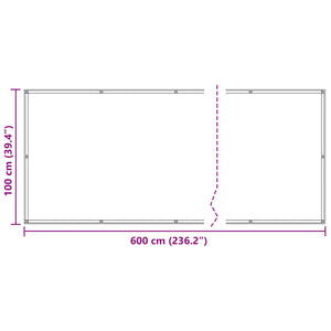 Οθόνη Μπαλκονιού Πορτοκαλί 100 x 600 cm Ύφασμα Όξφορντ - Pakobazaar