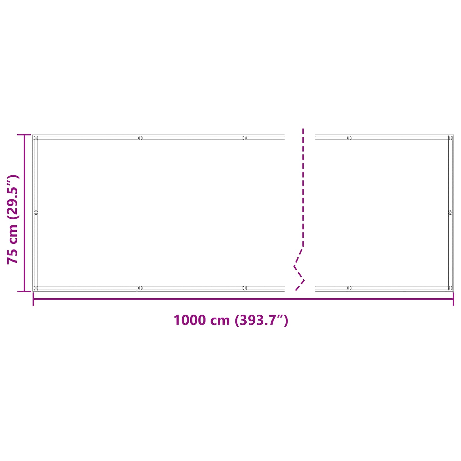 Οθόνη Μπαλκονιού Μπορντό 75 x 1000 cm - Pakobazaar