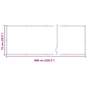 Οθόνη Μπαλκονιού Ανοιχτό Γκρι και Λευκό 75 x 600 cm - Pakobazaar