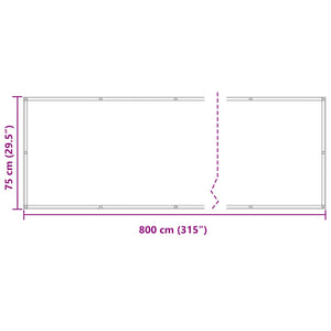 Οθόνη Μπαλκονιού Ανοιχτό Γκρι και Λευκό 75 x 800 cm - Pakobazaar