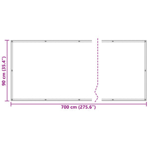 Οθόνη Μπαλκονιού Ανοιχτό Γκρι και Λευκό 90 x 700 cm - Pakobazaar