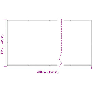 Οθόνη Μπαλκονιού Ανοιχτό Γκρι και Λευκό 110 x 400 cm - Pakobazaar