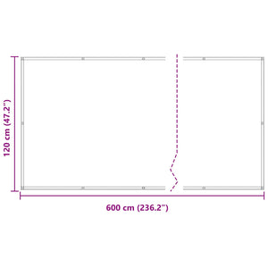 Οθόνη Μπαλκονιού Ανοιχτό Γκρι και Λευκό 120 x 600 cm - Pakobazaar