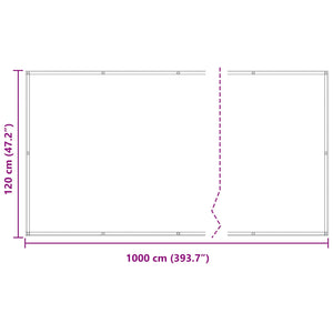 Οθόνη Μπαλκονιού Ανοιχτό Γκρι και Λευκό 120 x 1000 cm - Pakobazaar