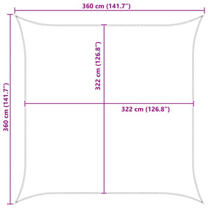 Πανί σκιάς Ανοιχτό Γκρι και Λευκό 3,6 x 3,6 m - Pakobazaar