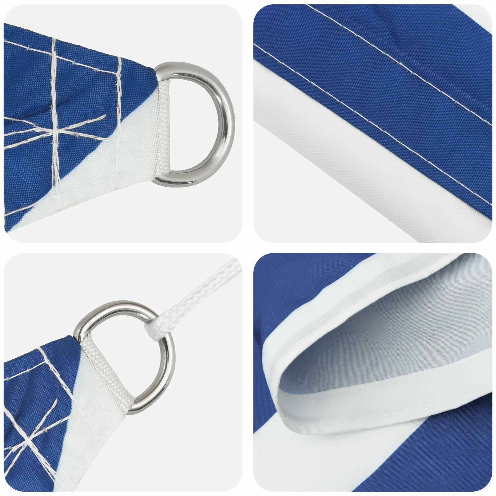 Πανί σκιάς Μπλε και άσπρο 4 x 3 μ 100% Πολυέστερ Οξφόρδη - Pakobazaar
