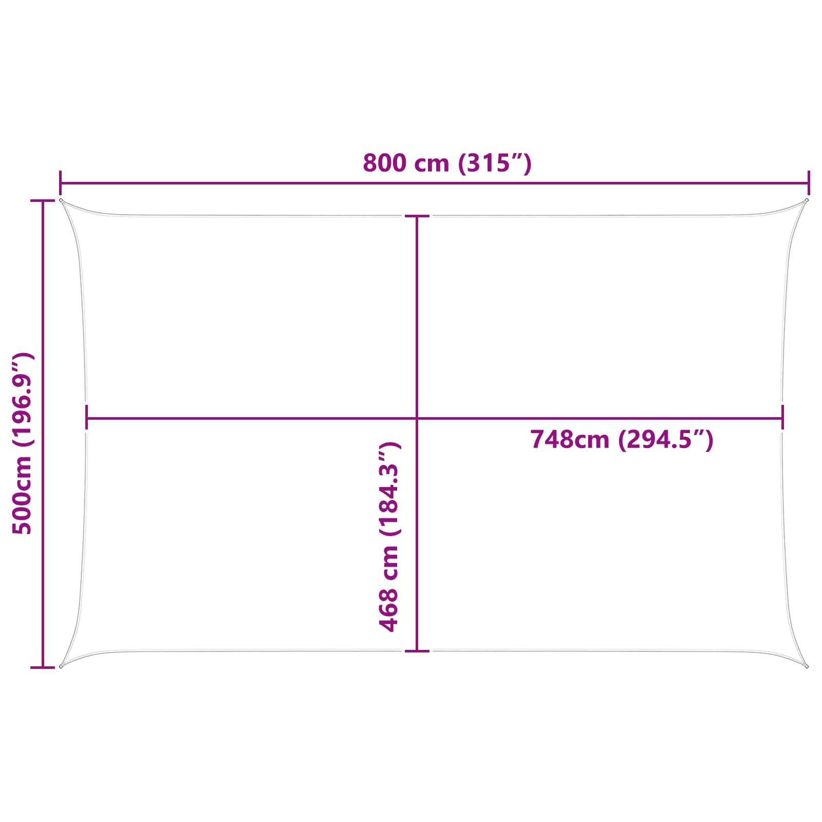 Πανί σκιάς Μπλε και άσπρο 8 x 5 m 100% Πολυέστερ Οξφόρδη - Pakobazaar