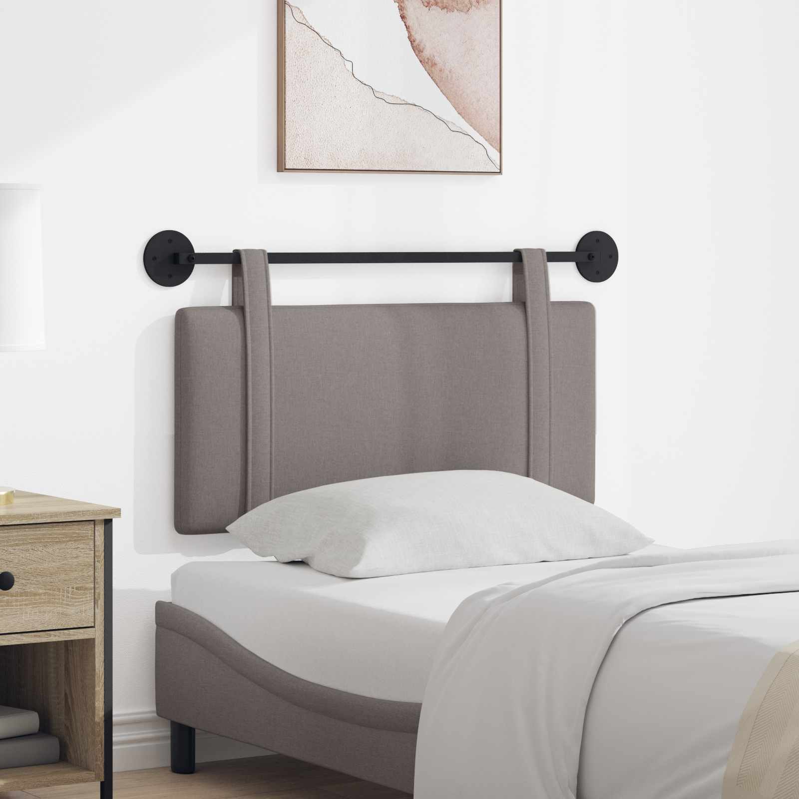 Κρεμαστό Κεφαλάρι Επιτοίχιο Taupe 90 x 55 x 5 εκ ύφασμα - Pakobazaar