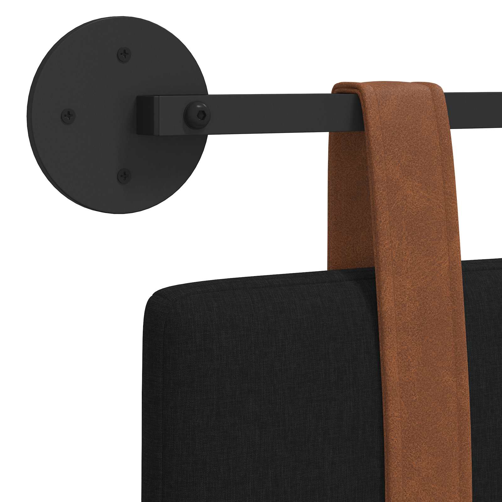 Κρεμαστό Κεφαλάρι Επιτοίχιο Μαύρο 80 x 40 cm Επεξεργασμένο ξύλο - Pakobazaar