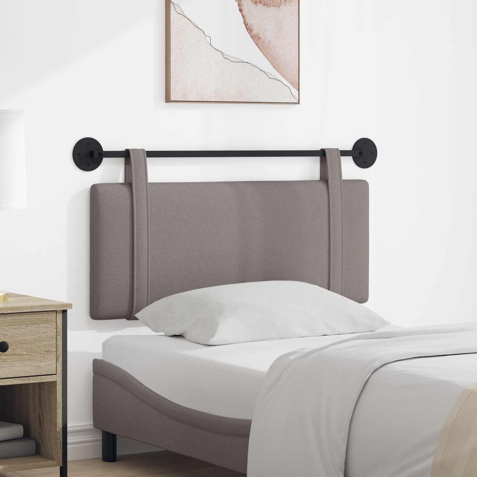 Κρεμαστό Κεφαλάρι Επιτοίχιο Taupe 110 x 55 x 5 εκ ύφασμα - Pakobazaar