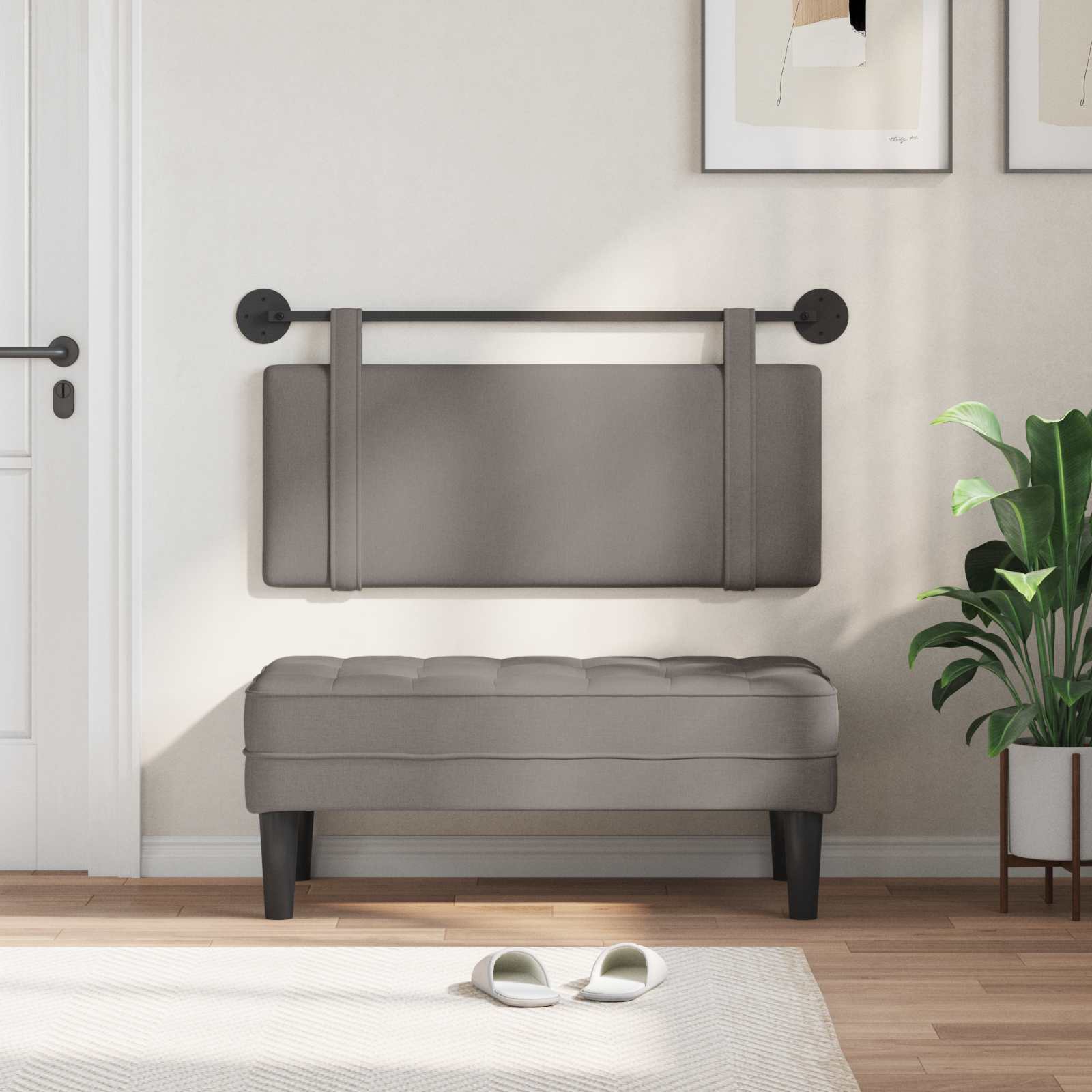 Κρεμαστό Κεφαλάρι Επιτοίχιο Taupe 110 x 55 x 5 εκ ύφασμα - Pakobazaar