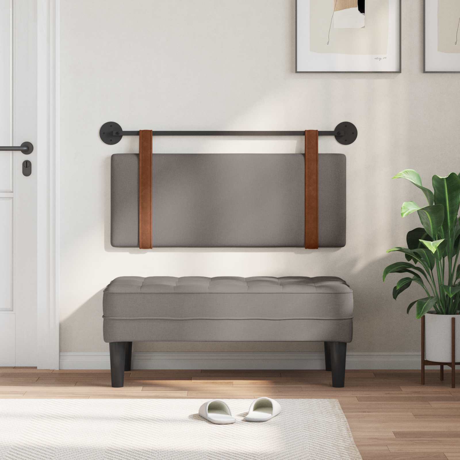 Κρεμαστό Κεφαλάρι Taupe 100 x 40 cm Επεξεργασμένο ξύλο - Pakobazaar