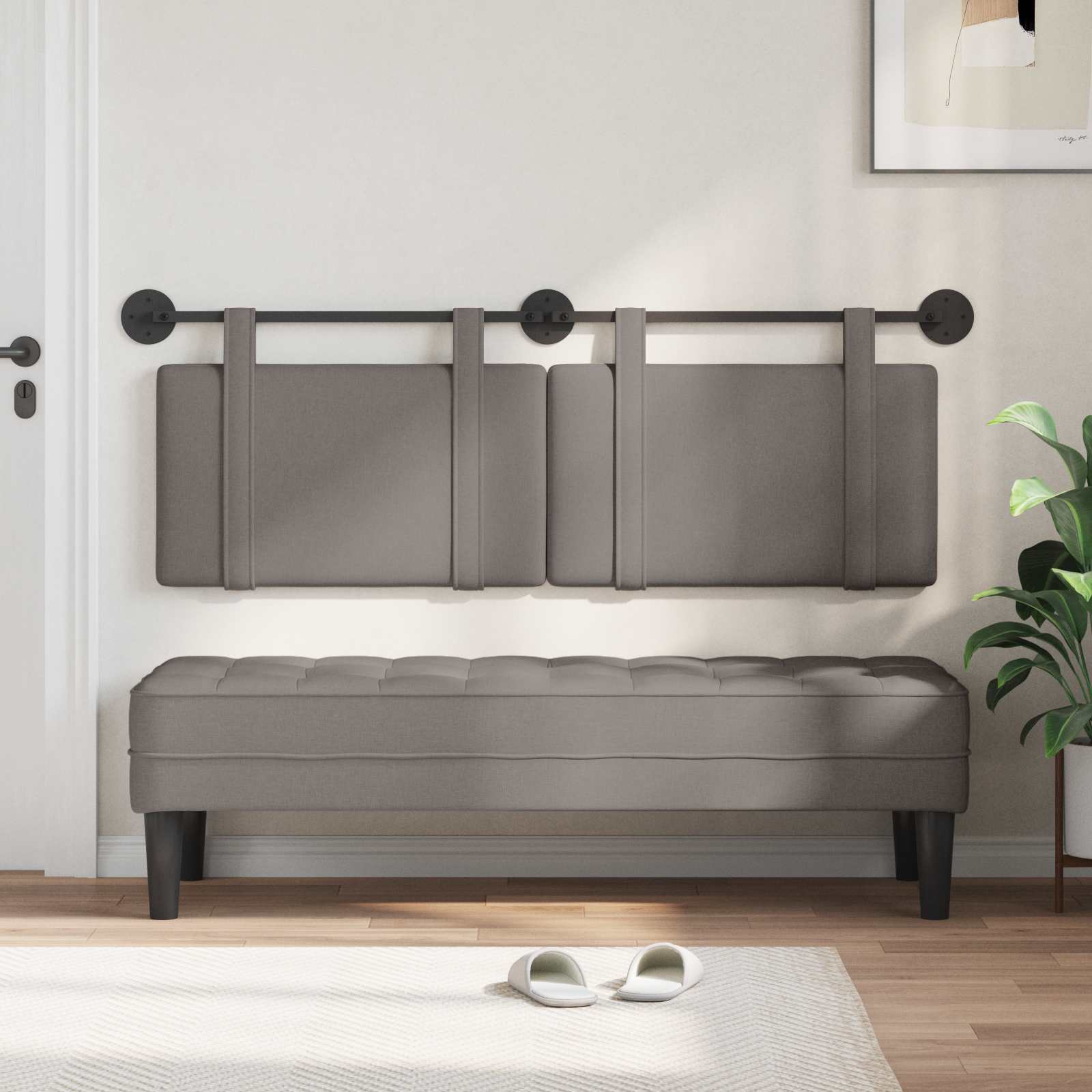 Κρεμαστό Κεφαλάρι Επιτοίχιο Taupe 130 x 55 x 5 εκ ύφασμα - Pakobazaar