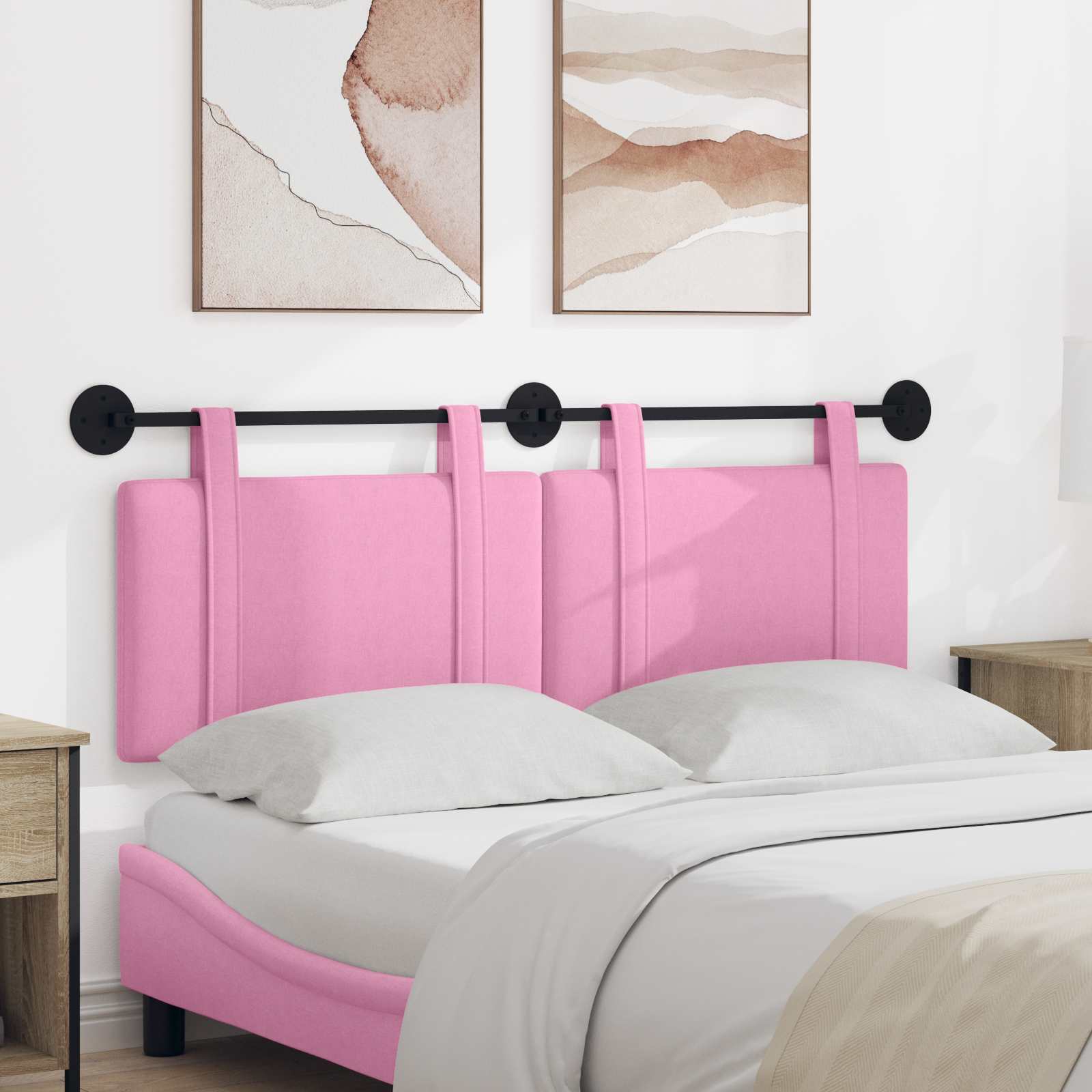 Κρεμαστό Κεφαλάρι Επιτοίχιο Ροζ 130 x 55 x 5 εκ ύφασμα - Pakobazaar