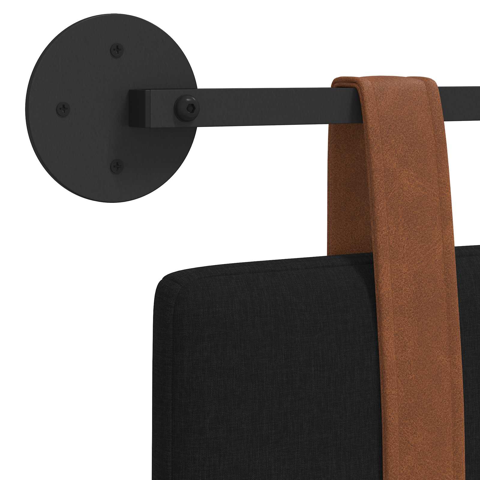 Κρεμαστό Κεφαλάρι Μαύρο 120 x 40 cm Επεξεργασμένο ξύλο - Pakobazaar