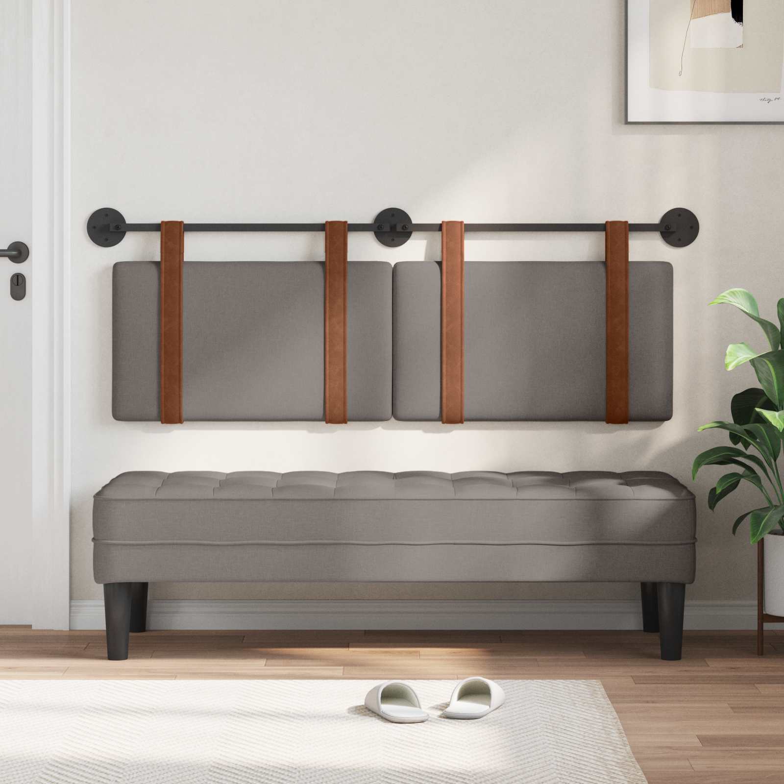 Κρεμαστό Κεφαλάρι Taupe 120 x 40 cm Επεξεργασμένο ξύλο - Pakobazaar