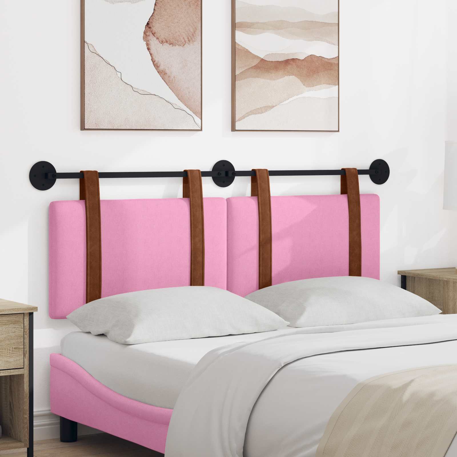 Κρεμαστό Κεφαλάρι Επιτοίχιο Ροζ 120 x 40 cm Επεξεργασμένο ξύλο - Pakobazaar