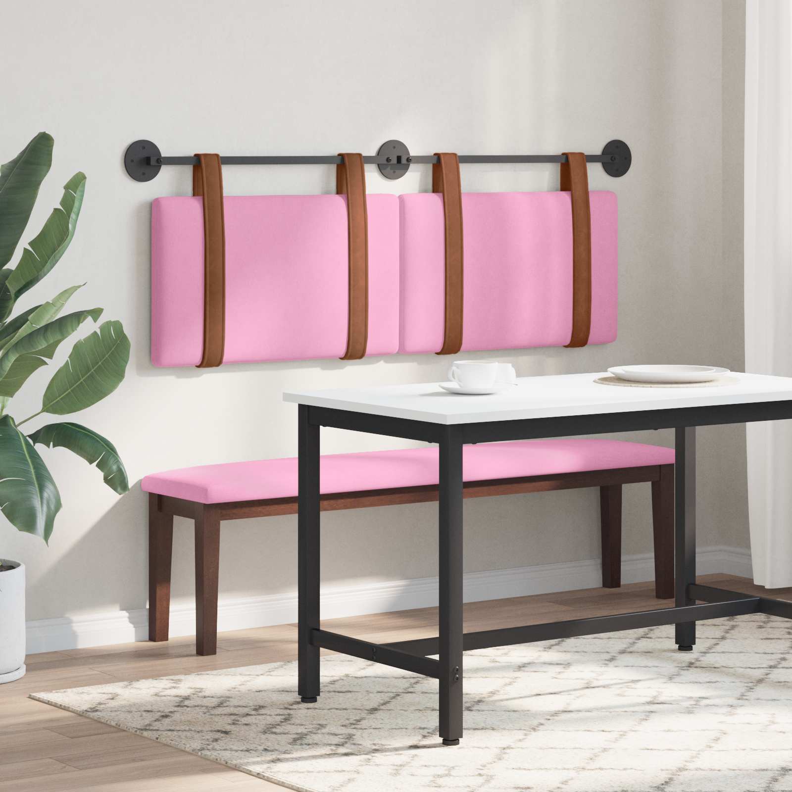 Κρεμαστό Κεφαλάρι Επιτοίχιο Ροζ 120 x 40 cm Επεξεργασμένο ξύλο - Pakobazaar