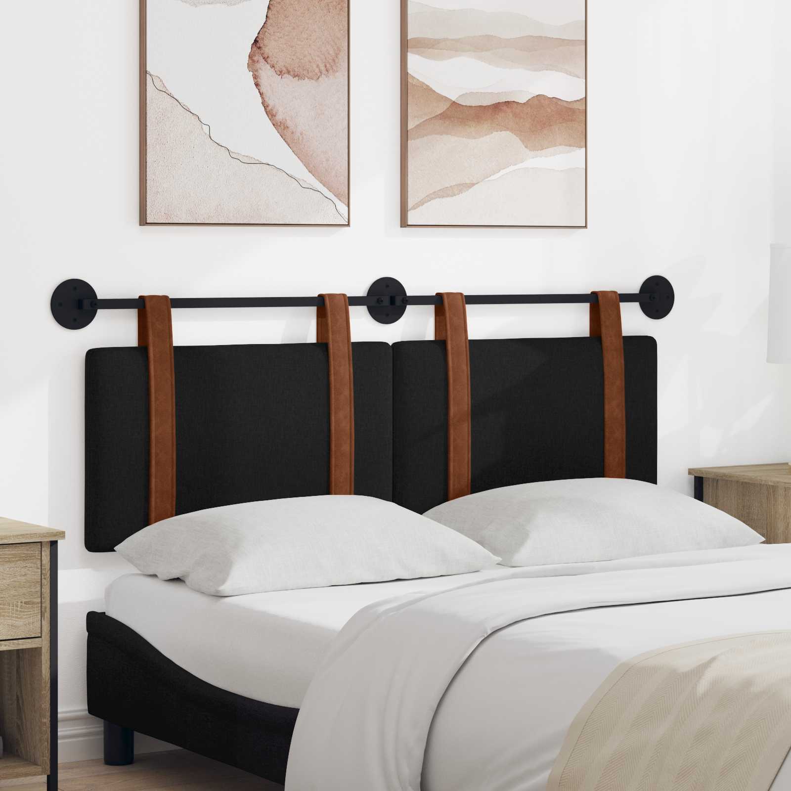 Κρεμαστό Κεφαλάρι Μαύρο 140 x 40 cm Επεξεργασμένο ξύλο - Pakobazaar