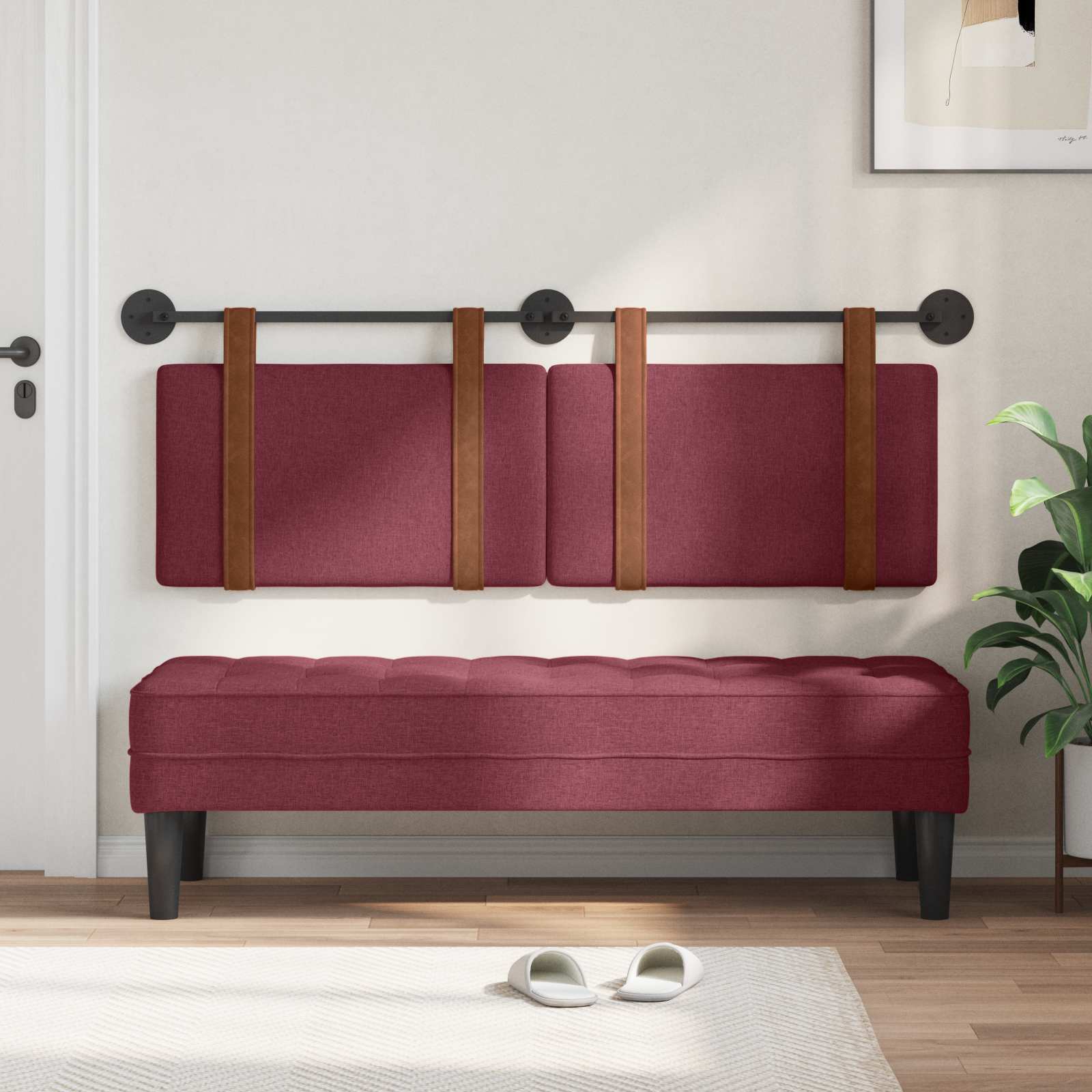 Κρεμαστό Κεφαλάρι Κόκκινο 140 x 40 cm Επεξεργασμένο ξύλο - Pakobazaar