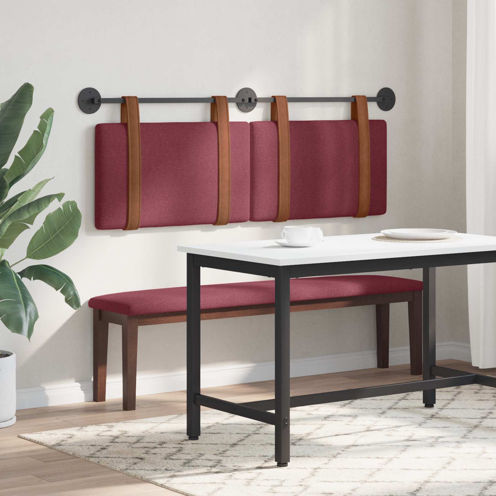 Κρεμαστό Κεφαλάρι Κόκκινο 140 x 40 cm Επεξεργασμένο ξύλο - Pakobazaar