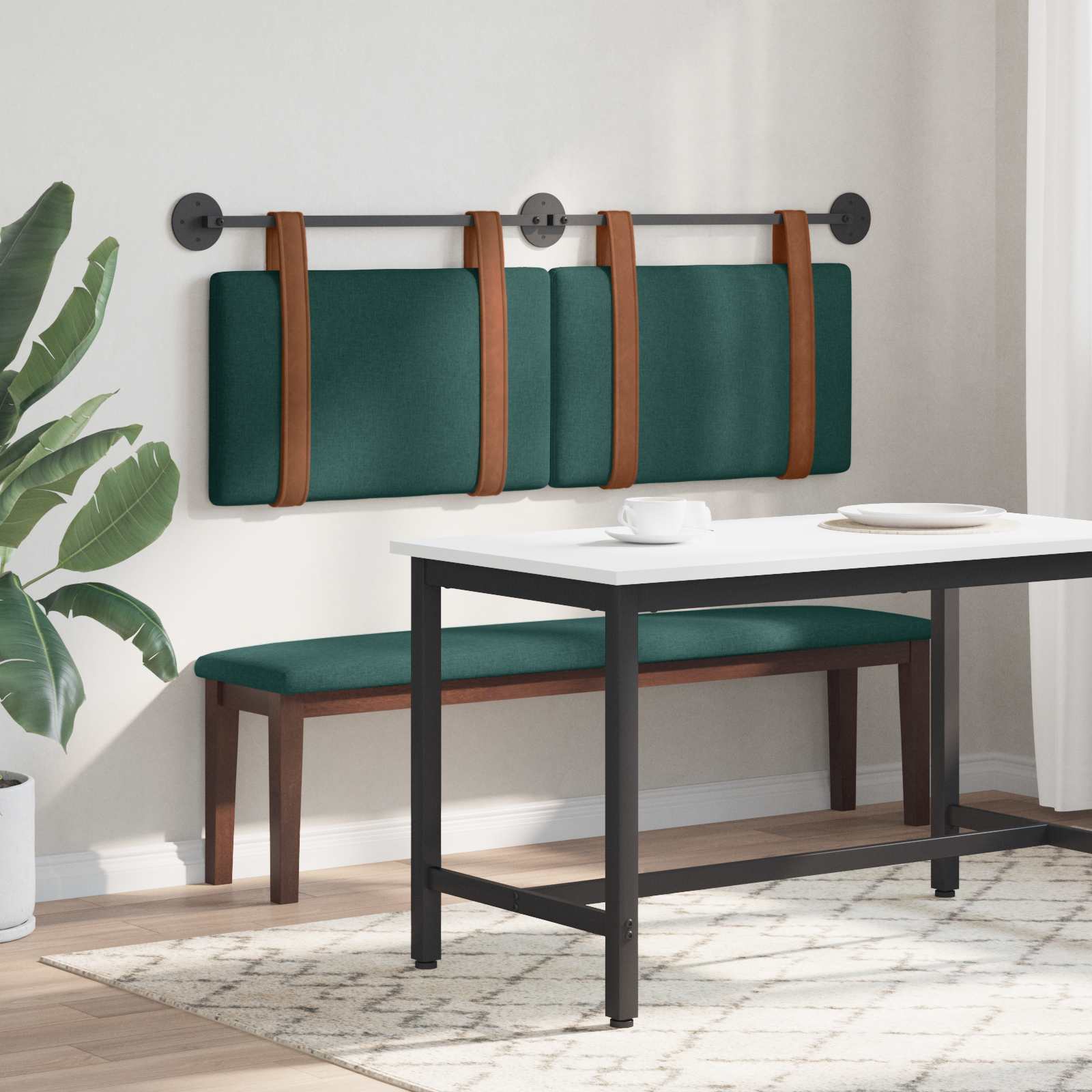 Κρεμαστό Κεφαλάρι Σκούρο Πράσινο 140 x 40 cm Επεξεργασμένο ξύλο - Pakobazaar