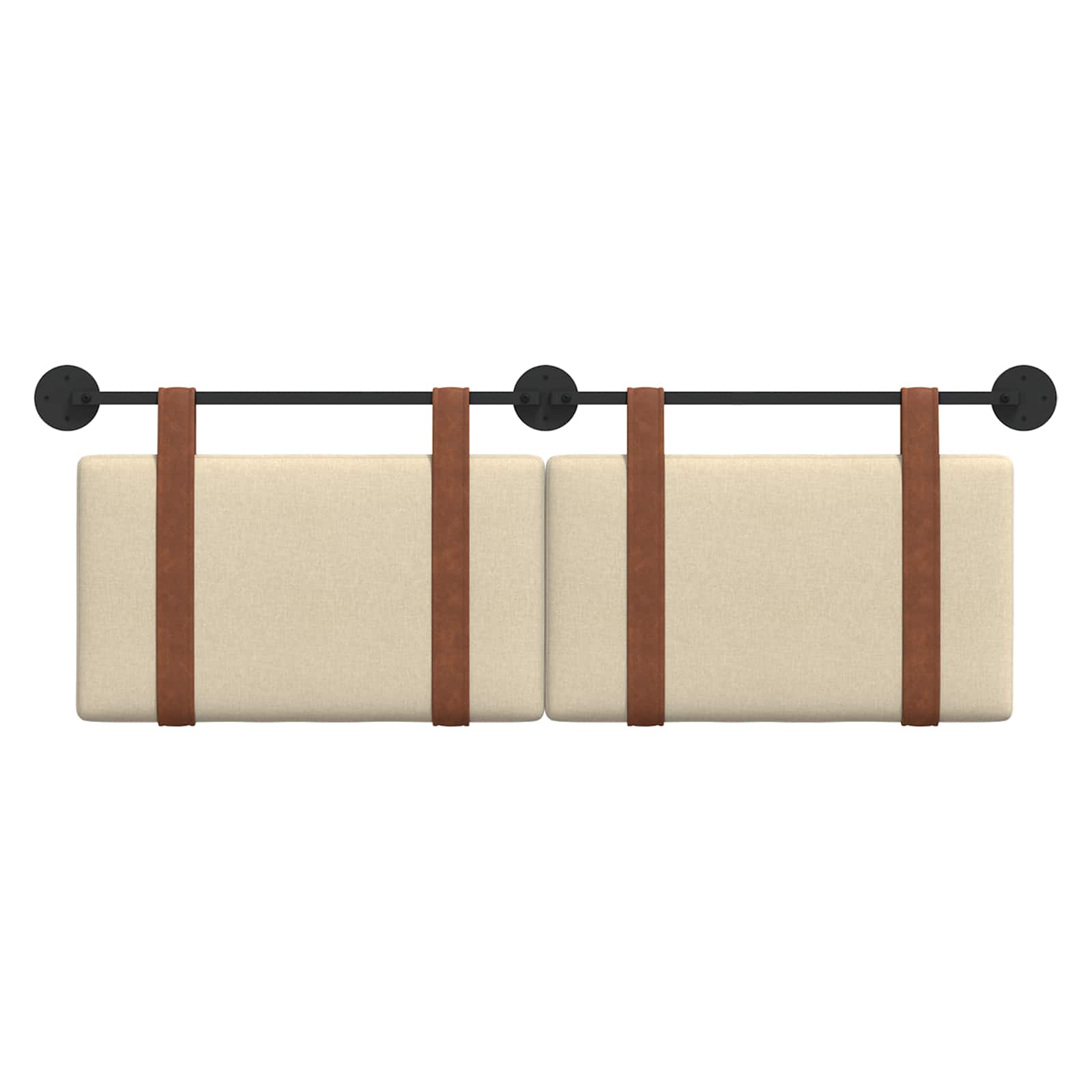 Κρεμαστό Κεφαλάρι Επιτοίχιο Κρεμ 140 x 40 cm Επεξεργασμένο ξύλο - Pakobazaar