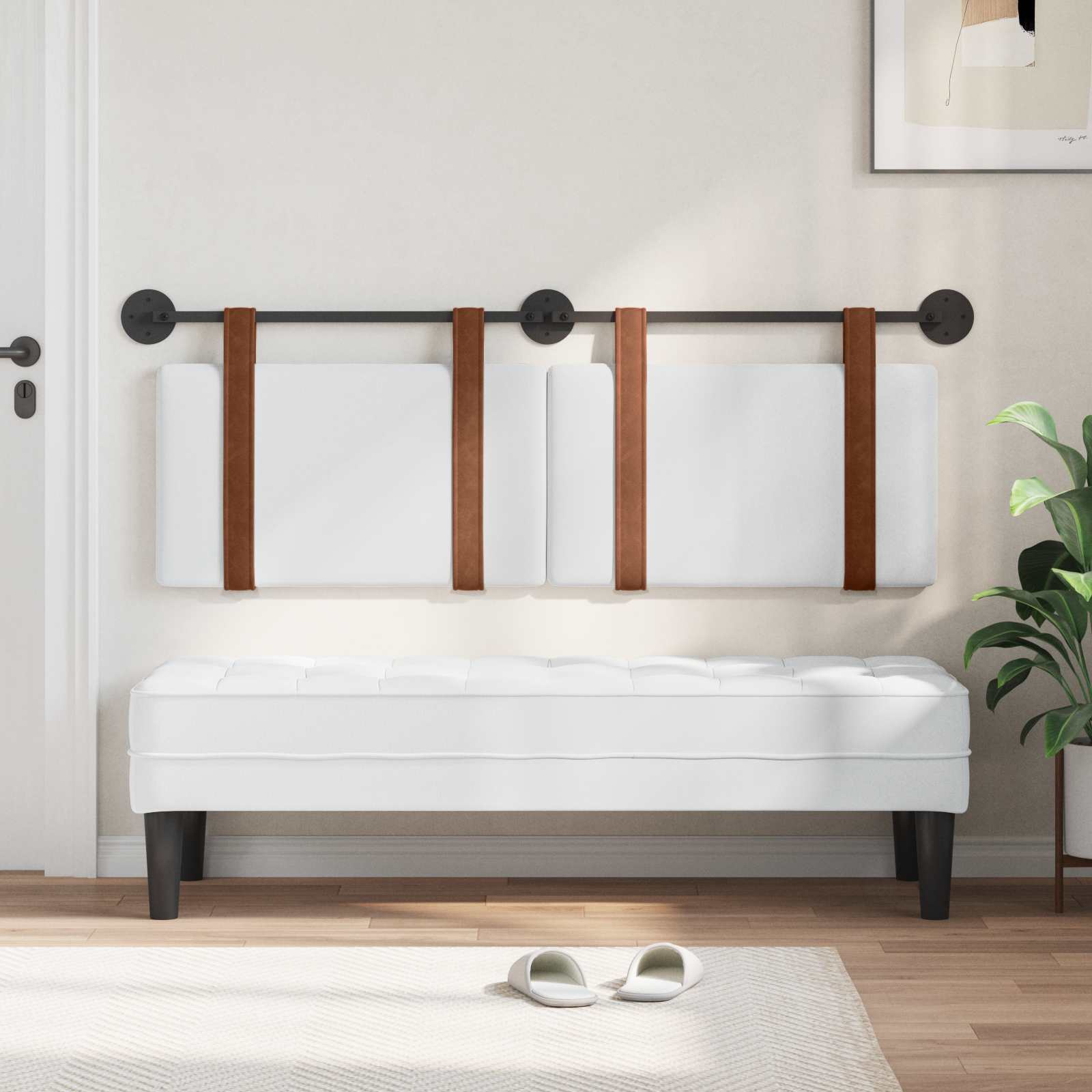 Κρεμαστό Κεφαλάρι Λευκό 140 x 40 cm Επεξεργασμένο ξύλο - Pakobazaar