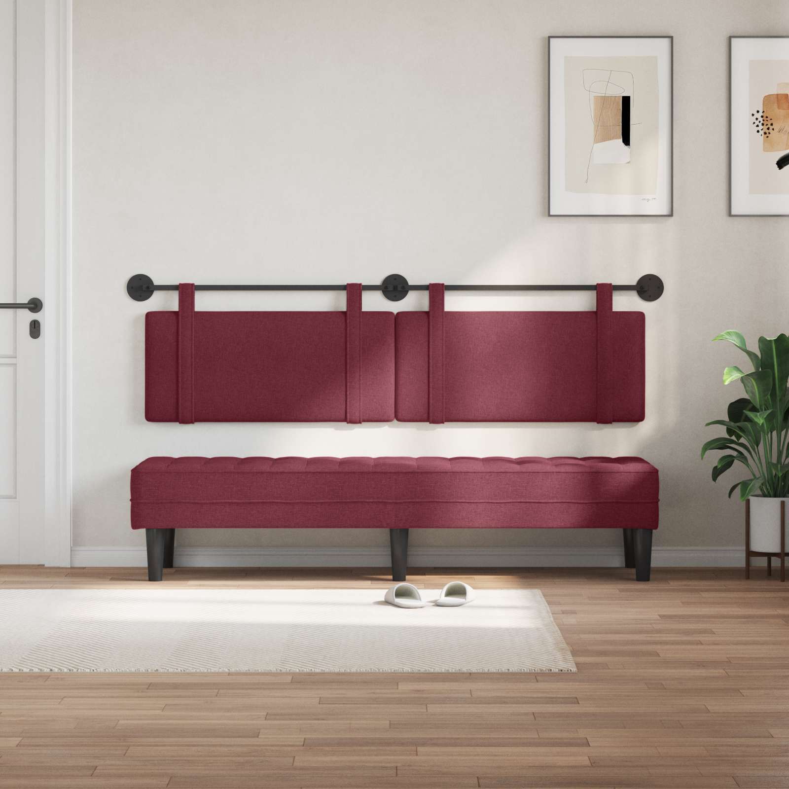 Κρεμαστό Κεφαλάρι Επιτοίχιο Κόκκινο 170 x 55 x 5 εκ ύφασμα - Pakobazaar
