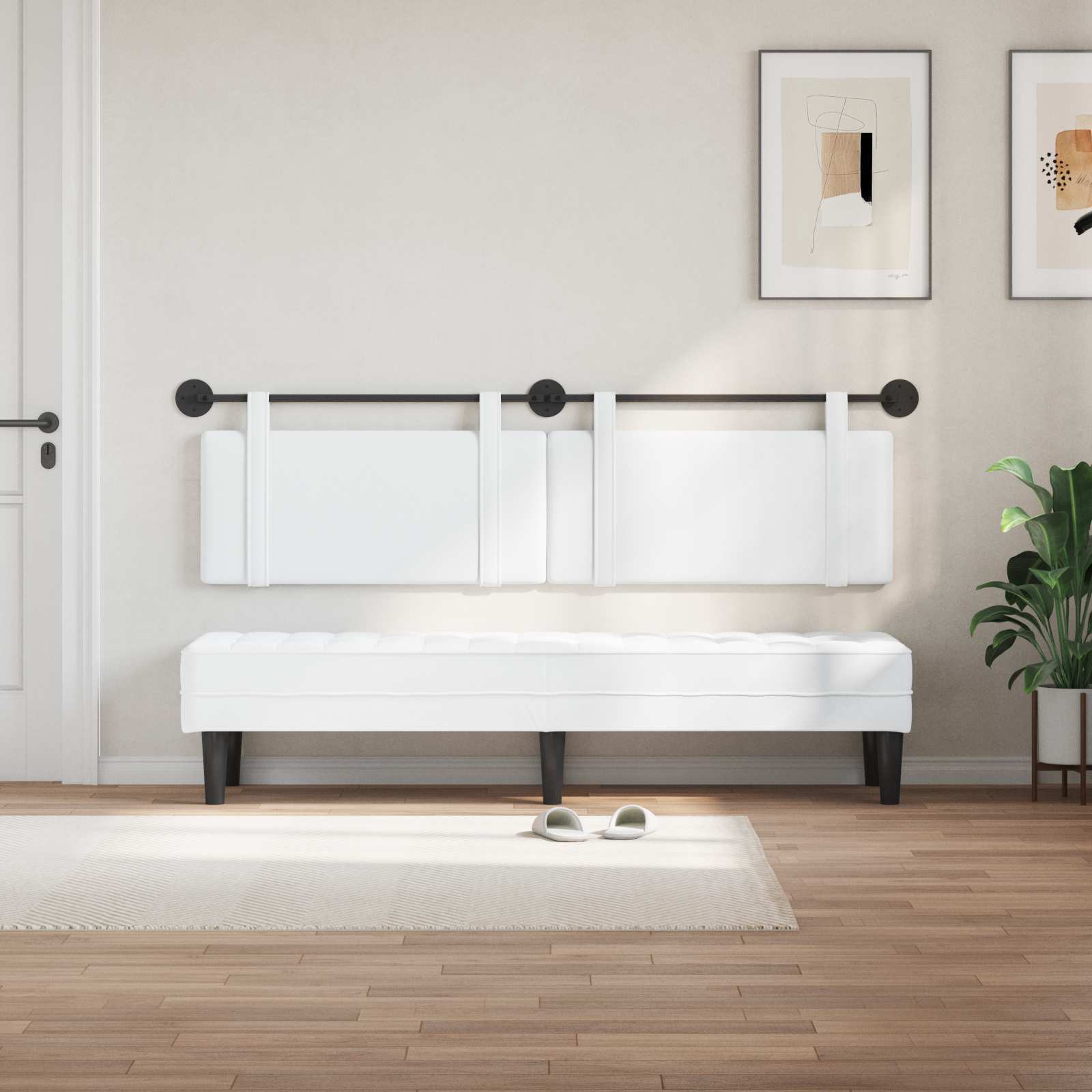 Κρεμαστό Κεφαλάρι Επιτοίχιο Λευκός 170 x 55 x 5 εκ ύφασμα - Pakobazaar