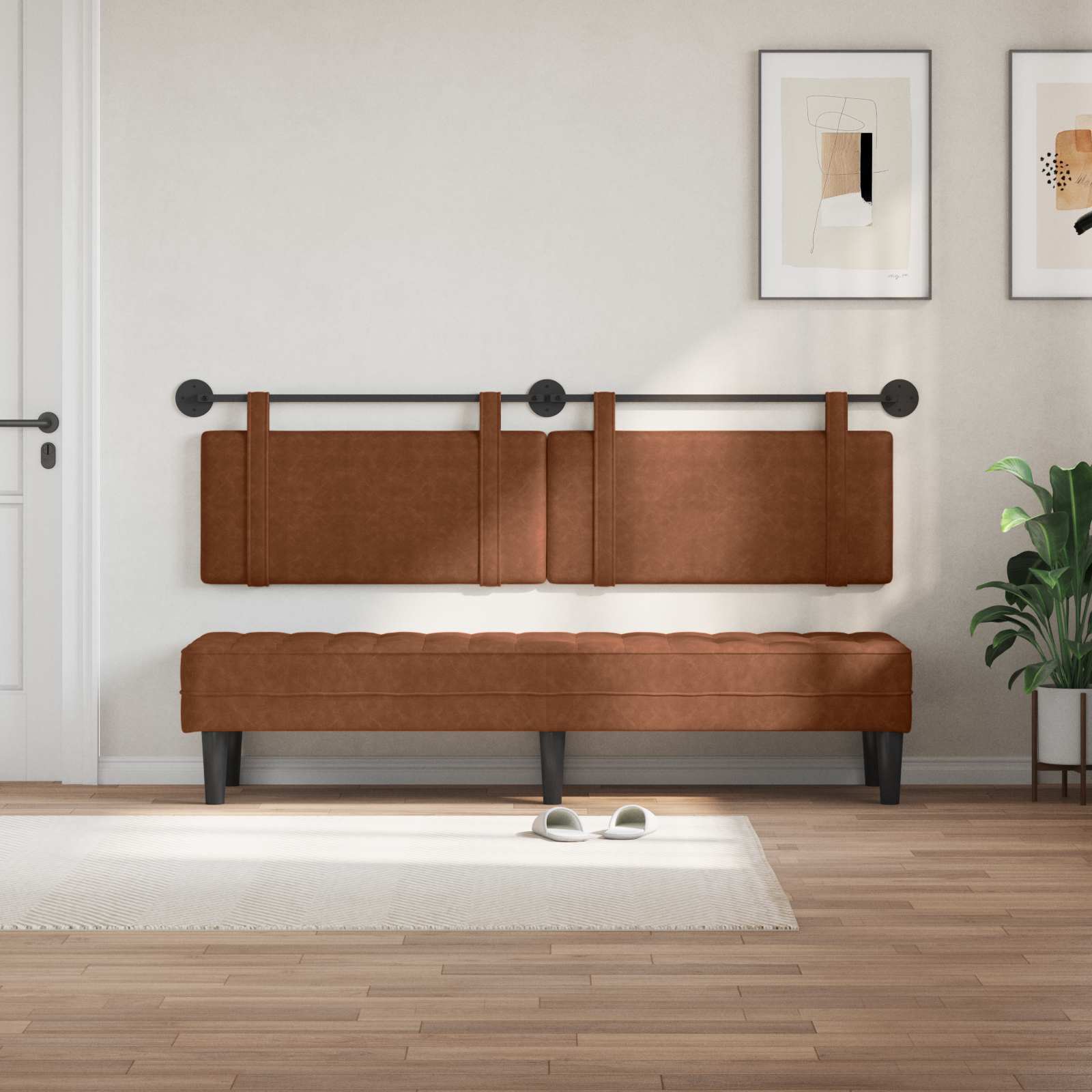 Κρεμαστό Κεφαλάρι Επιτοίχιο Καφέ 170 x 55 x 5 εκ Αντίκα PU - Pakobazaar