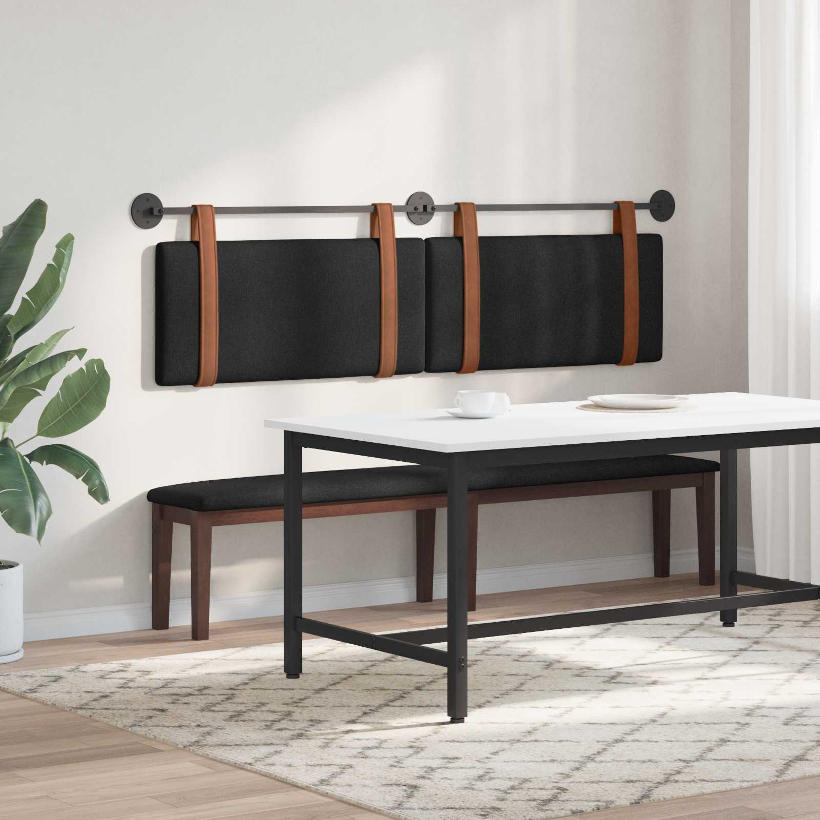 Κρεμαστό Κεφαλάρι Επιτοίχιο Μαύρο 170 x 55 x 5 εκ Αντίκα PU - Pakobazaar
