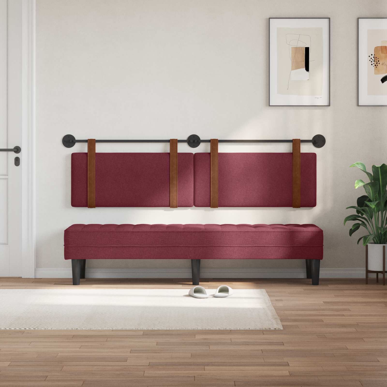 Κρεμαστό Κεφαλάρι Επιτοίχιο Κόκκινο 170 x 55 x 5 εκ Αντίκα PU - Pakobazaar