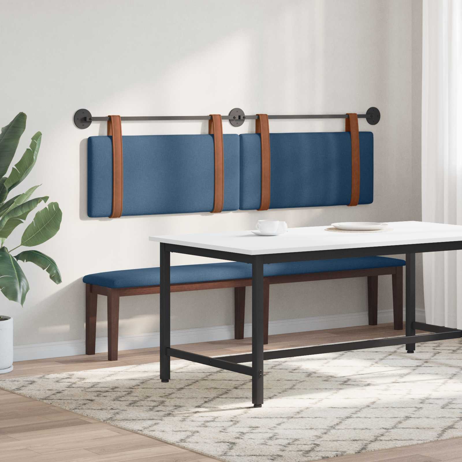 Κρεμαστό Κεφαλάρι Επιτοίχιο Μπλε 170 x 55 x 5 εκ Αντίκα PU - Pakobazaar