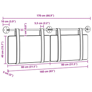 Κρεμαστό Κεφαλάρι Επιτοίχιο Ροζ 170 x 55 x 5 εκ Αντίκα PU - Pakobazaar