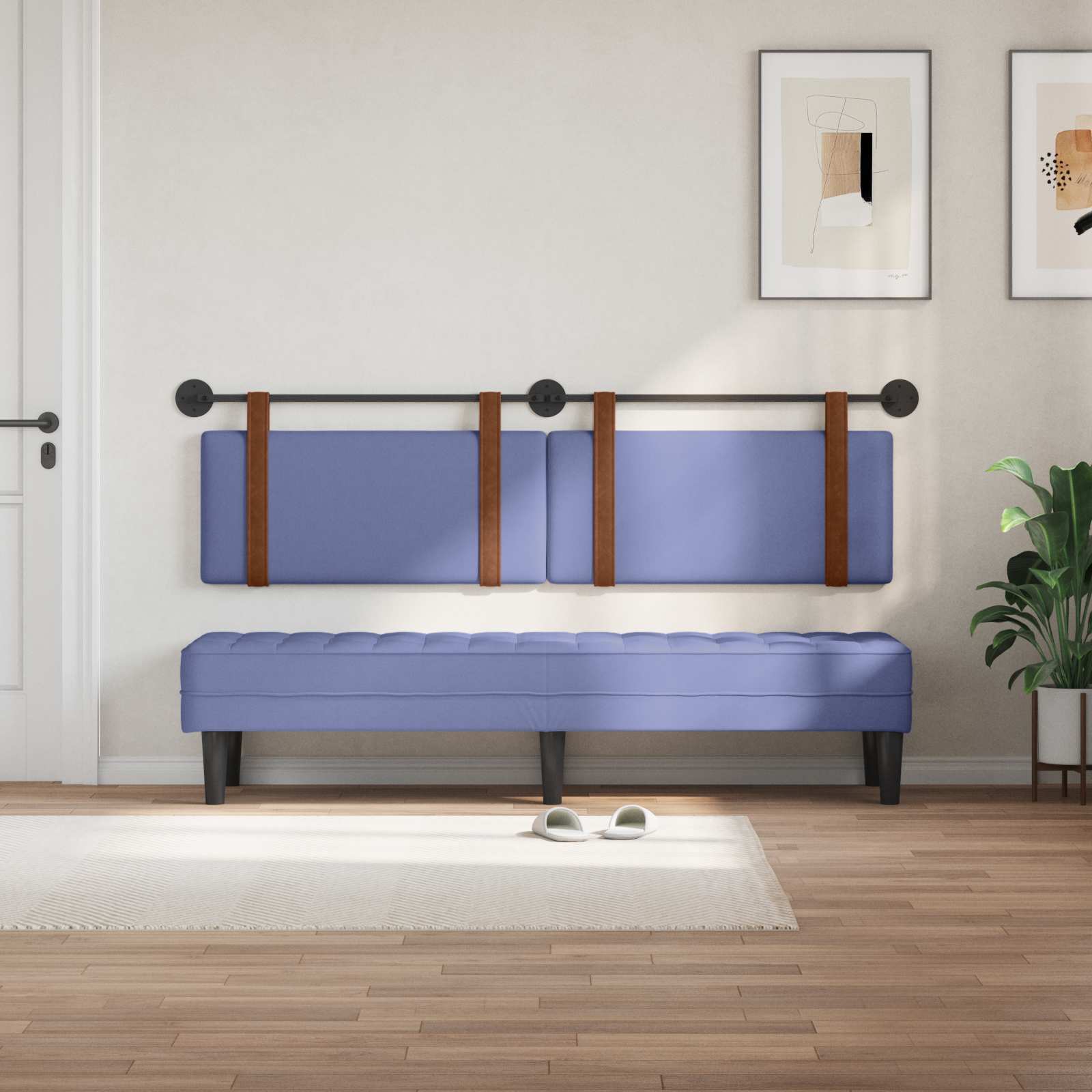 Κρεμαστό Κεφαλάρι Επιτοίχιο Μπλε τζην 170 x 55 x 5 εκ Αντίκα PU - Pakobazaar
