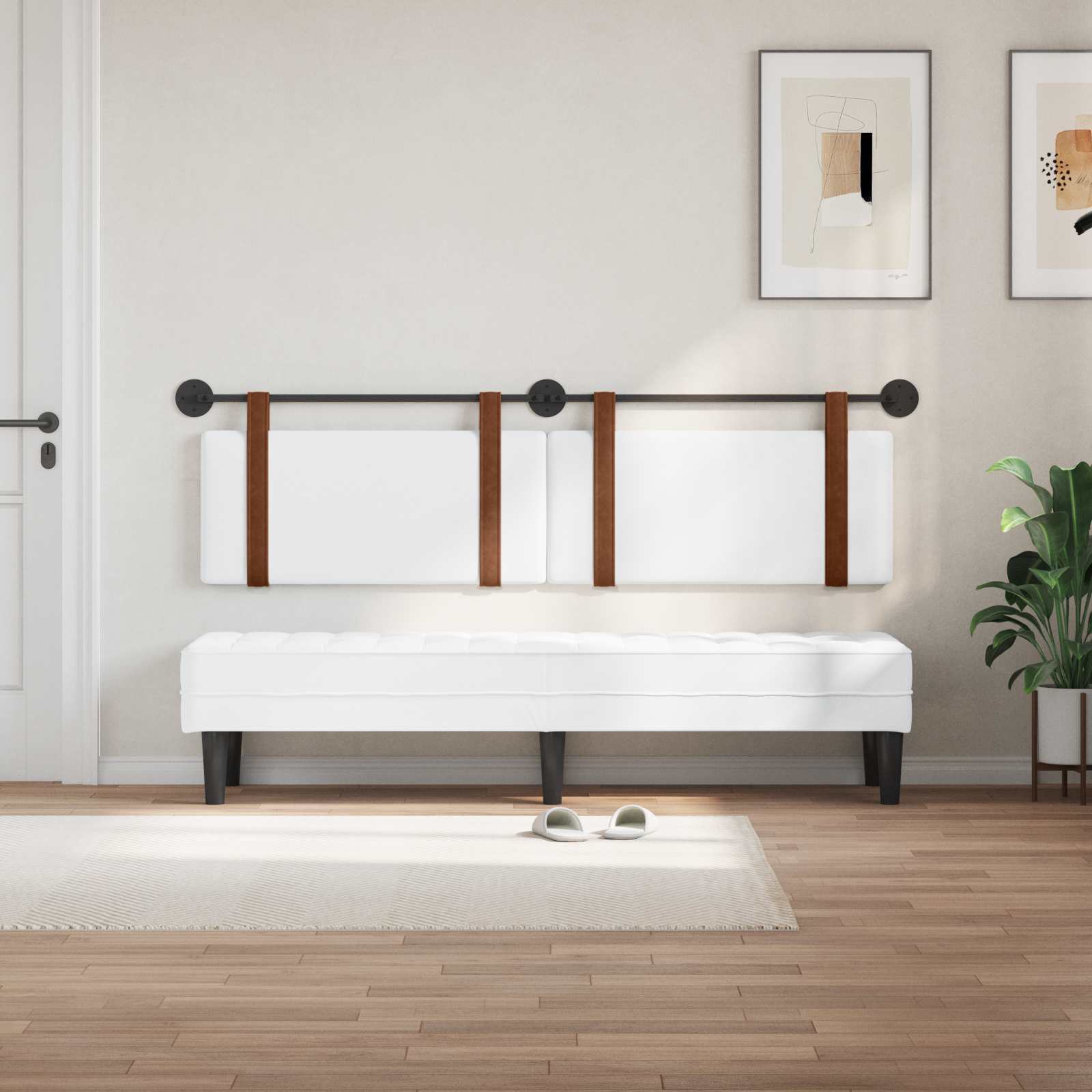 Κρεμαστό Κεφαλάρι Λευκό 180 x 40 cm Επεξεργασμένο ξύλο - Pakobazaar