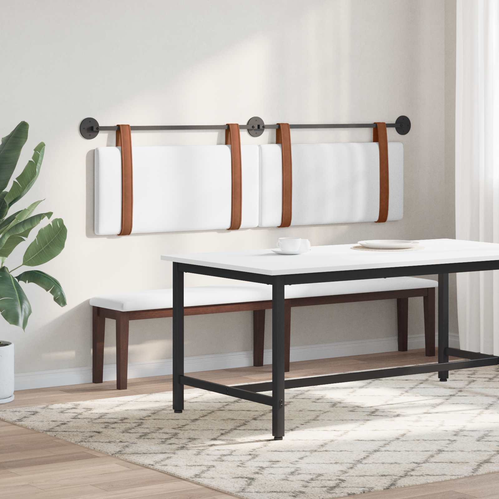 Κρεμαστό Κεφαλάρι Λευκό 180 x 40 cm Επεξεργασμένο ξύλο - Pakobazaar