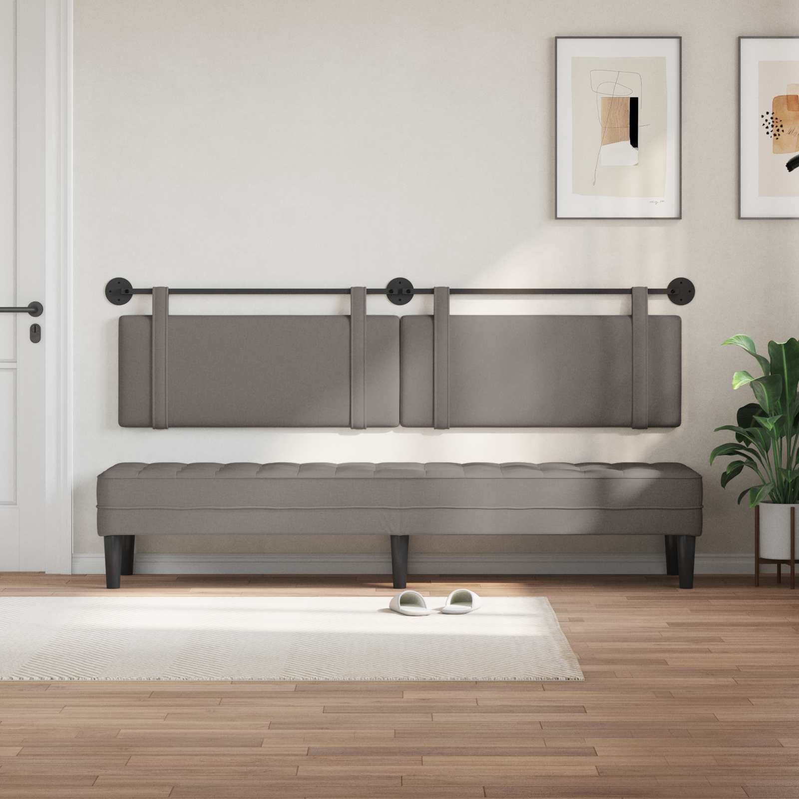 Κρεμαστό Κεφαλάρι Επιτοίχιο Taupe 210 x 55 x 5 εκ ύφασμα - Pakobazaar