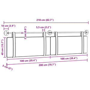 Κρεμαστό Κεφαλάρι Γυαλιστερό Καφέ 210 x 55 x 5 εκ Αντίκα PU - Pakobazaar