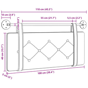 Κρεμαστό Κεφαλάρι Επιτοίχιο Ροζ 110 x 55 x 5 εκ Βελούδο - Pakobazaar