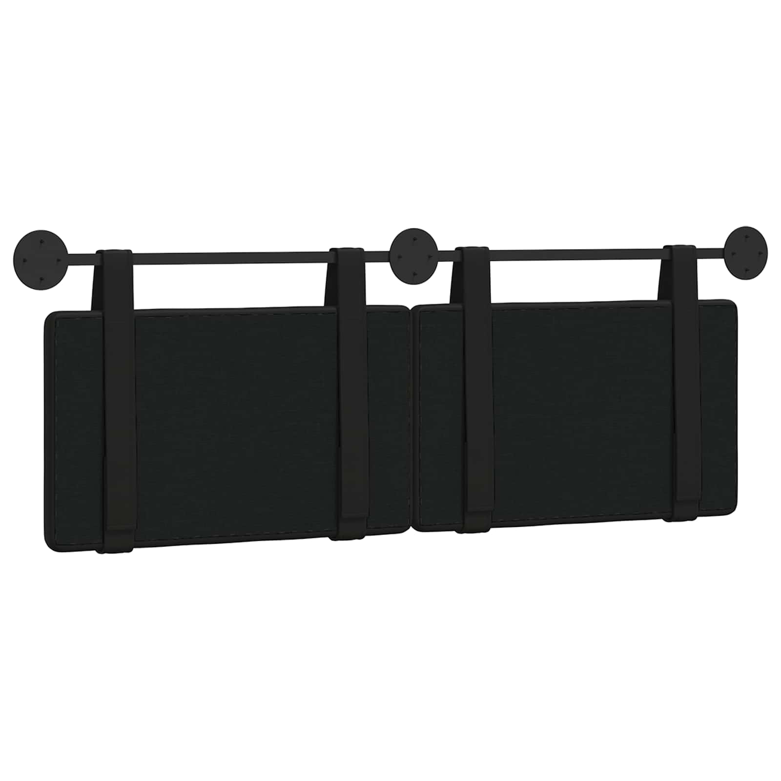 Κρεμαστό Κεφαλάρι Επιτοίχιο Μαύρο 150 x 55 x 5 εκ Τεχνητό Δέρμα - Pakobazaar