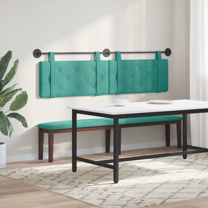 Κρεμαστό Κεφαλάρι Επιτοίχιο Τιρκουάζ 170 x 55 x 5 εκ Βελούδο - Pakobazaar